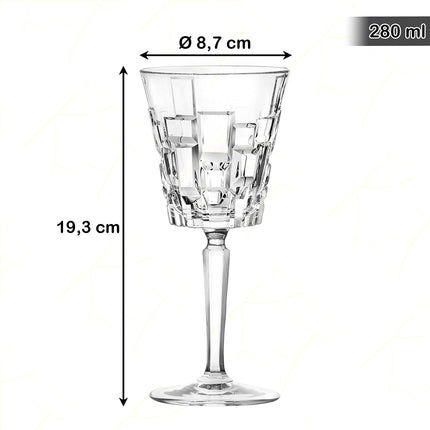 Rcr Calice Vino In Cristallo Da 28Cl Etna Set 6Pz - Splendente Elegante Per Vino, Champagne, Ristorante