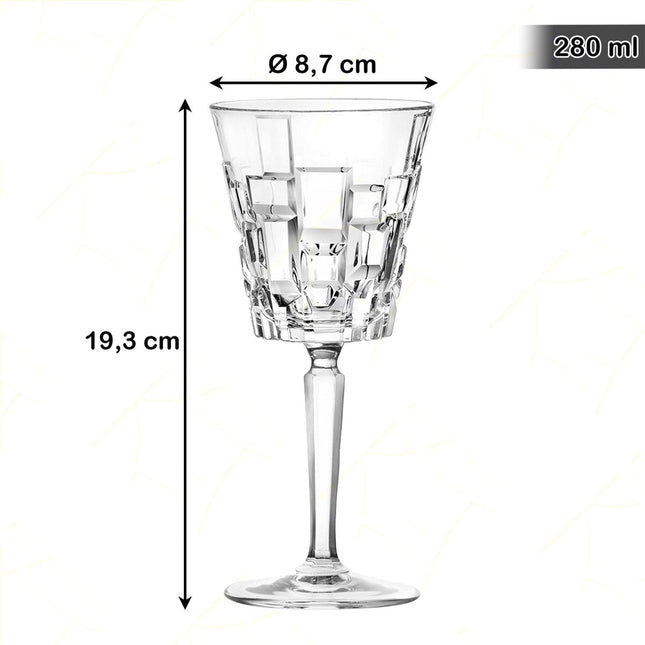 Rcr Calice Vino In Cristallo Etna Set 6Pz - Splendente Elegante Per Vino, Champagne, Ristorante 28 Cl RCR Cristallerie