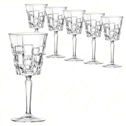 Rcr Calice Vino In Cristallo Da 20Cl Etna Set 6Pz - Splendente Elegante Per Vino, Champagne, Ristorante