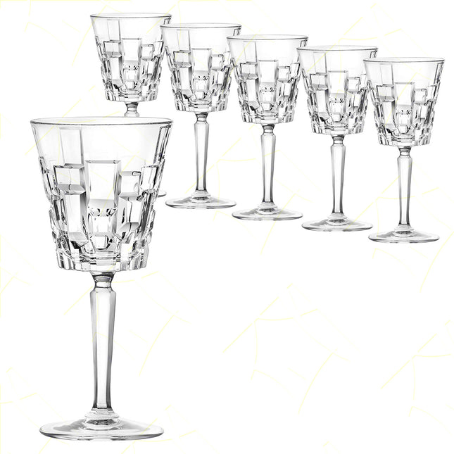 Rcr Calice Vino In Cristallo Da 20Cl Etna Set 6Pz - Splendente Elegante Per Vino, Champagne, Ristorante