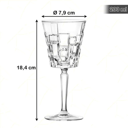 Rcr Calice Vino In Cristallo Etna Set 6Pz - Splendente Elegante Per Vino, Champagne, Ristorante RCR Cristallerie