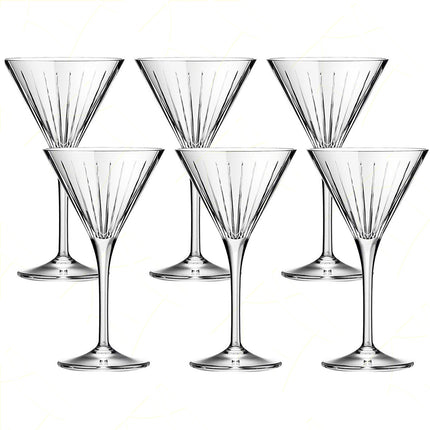 Rcr Calice Per Aperitivi In Cristallo Martini Da 21Cl Set 6Pz - Splendente Elegante Per Acqua, Aperitivi, Da Ristorante, Casa