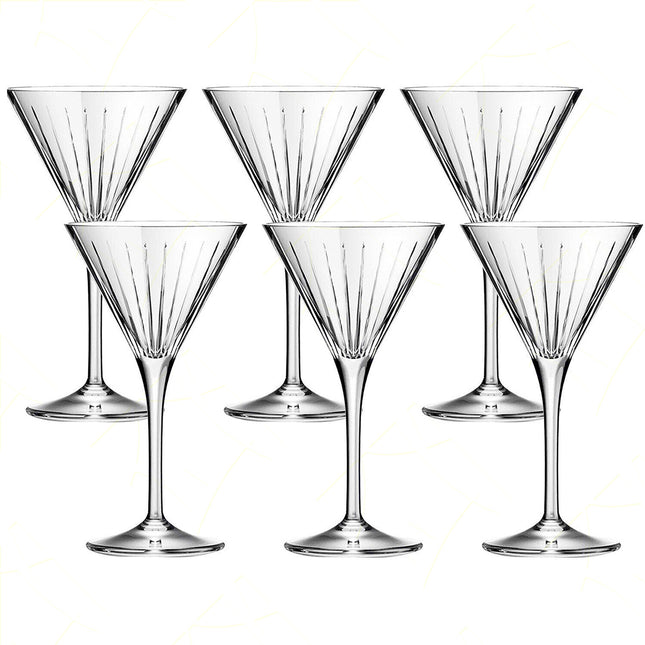Rcr Calice Per Aperitivi In Cristallo Martini Da 21Cl Set 6Pz - Splendente Elegante Per Acqua, Aperitivi, Da Ristorante, Casa