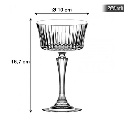 Rcr Calice Per Aperitivi In Cristallo Timeless Da 26Cl Set 6Pz - Splendente Elegante Per Acqua, Aperitivi, Da Ristorante, Casa