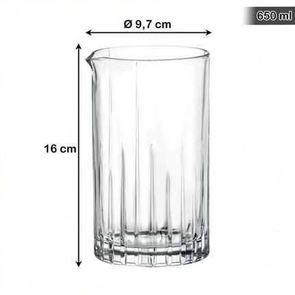 Rcr Bicchiere Per Mixing Cocktail In Cristallo Da 65Cl Timeless Set 4Pz - Da Bar Per Cocktail, Aperitivo, Resistente, Con Beccuccio, Mixing Glass