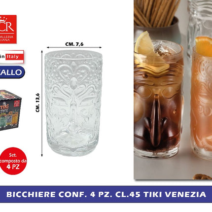 Bicchiere Conf. 4 Pz. Cl.45 Tiki Venezia RCR Cristallerie