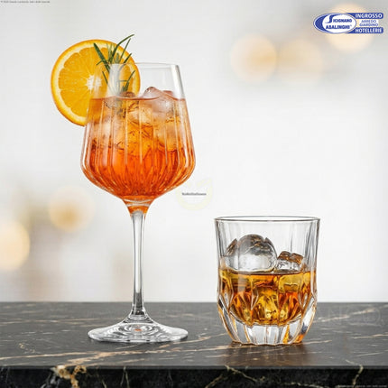 RCR Timeless Spritz 49 cl + Adagio DOF 35 cl Set 12 Pezzi – Servizio Aperitivi, Cocktail e Acqua in Cristallo Luxion® Ecologico, Made in Italy RCR Cristallerie