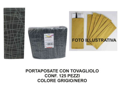 Buste Portaposate Carta Grig/Nero Conf. 125 Pz. R.C. Table Top