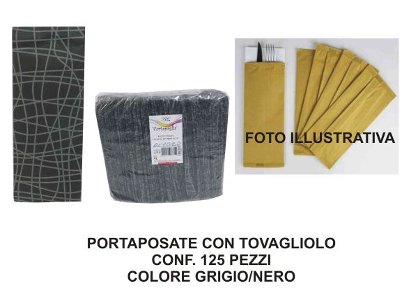 Buste Portaposate Carta Grig/Nero Conf. 125 Pz. R.C. Table Top