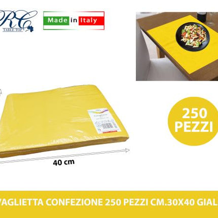 Tovaglietta Conf. 250 Pz. Cm.30X40 Giallo R.C. Table Top