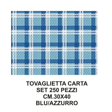 Tovaglioli Cm.30X40 Duo Blu/Azz. Conf.250 Pz. R.C. Table Top