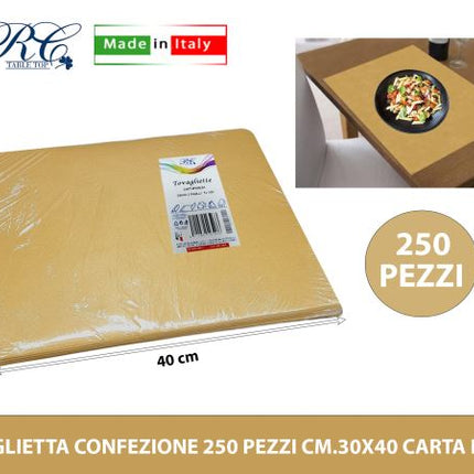 Tovaglietta Conf. 250 Pz. Cm.30X40 Carta Paglia R.C. Table Top