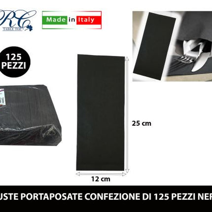 Buste Portaposate Conf. 125 Pz. Nero R.C. Table Top