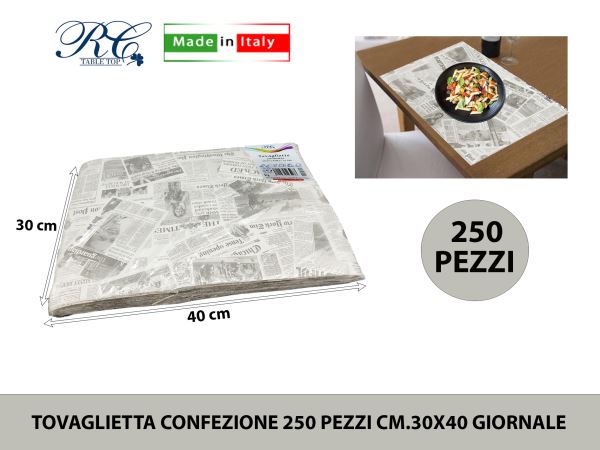 Tovaglietta Conf. 250 Pz. Cm.30X40 Giornale R.C. Table Top
