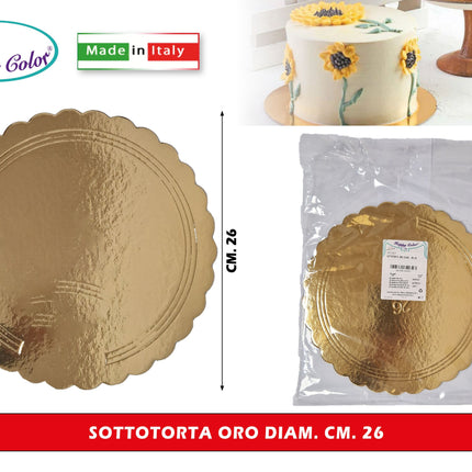 Real Dream Dischi Sottotorta Oro Tondi in Cartone per Alimenti Diametro 26–38 Cm 26 cm 1 pezzo Real Dream