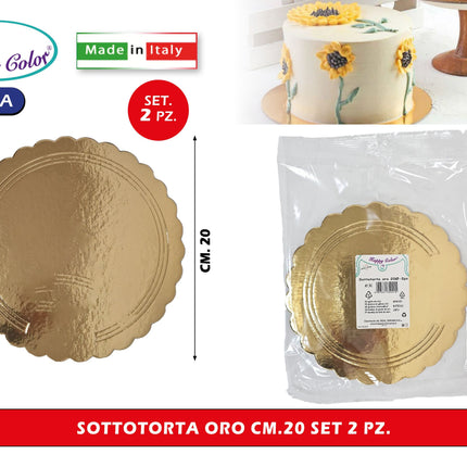 Real Dream Dischi Sottotorta Oro Tondi in Cartone per Alimenti Diametro 26–38 Cm 20 cm 2 pezzi Real Dream