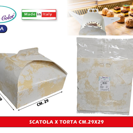 Real Dream Scatole Porta Torta in Carta per Alimenti Made in Italy Varie Misure da 21x21 a 40x40 Cm 29x29 cm Real Dream