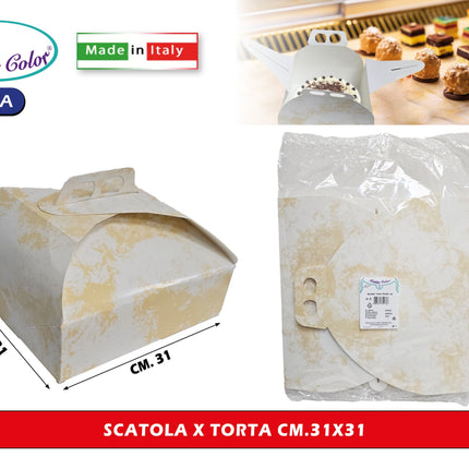 Real Dream Scatole Porta Torta in Carta per Alimenti Made in Italy Varie Misure da 21x21 a 40x40 Cm 31x31 cm Real Dream