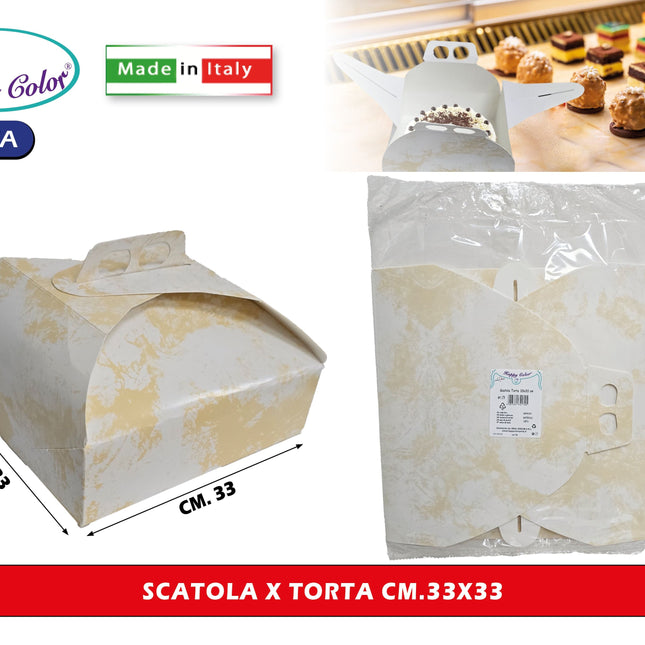 Real Dream Scatole Porta Torta in Carta per Alimenti Made in Italy Varie Misure da 21x21 a 40x40 Cm 33x33 cm Real Dream