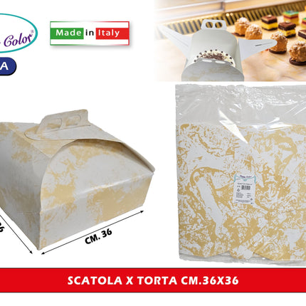 Real Dream Scatole Porta Torta in Carta per Alimenti Made in Italy Varie Misure da 21x21 a 40x40 Cm 36x36 cm Real Dream