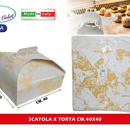 Real Dream Scatole Porta Torta in Carta per Alimenti Made in Italy Varie Misure da 21x21 a 40x40 Cm 40x40 cm Real Dream