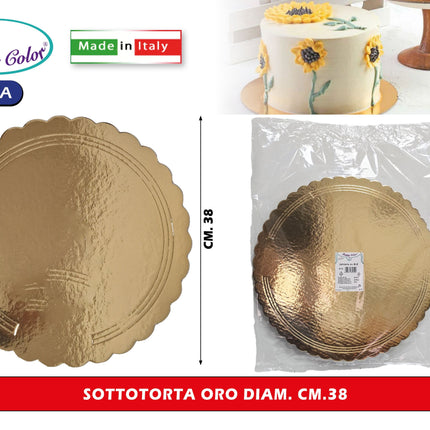 Real Dream Dischi Sottotorta Oro Tondi in Cartone per Alimenti Diametro 26–38 Cm 38 cm 1 pezzo Real Dream