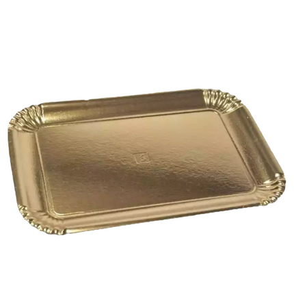 Real Dream Vassoi Oro Rettangolari in Carta per Pasticceria Monouso Made in Italy Varie Misure Real Dream
