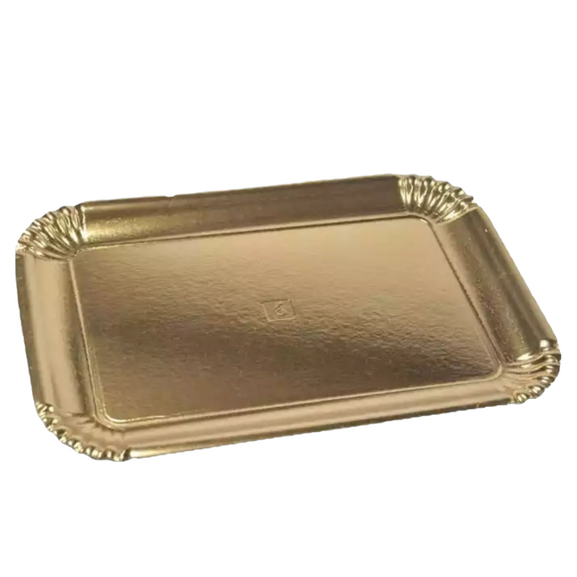 Real Dream Vassoi Oro Rettangolari in Carta per Pasticceria Monouso Made in Italy Varie Misure Real Dream