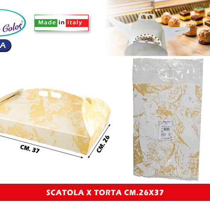 Real Dream Scatole Porta Torta in Carta per Alimenti Made in Italy Varie Misure da 21x21 a 40x40 Cm 26x37 cm Real Dream