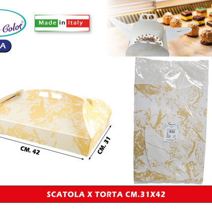 Real Dream Scatole Porta Torta in Carta per Alimenti Made in Italy Varie Misure da 21x21 a 40x40 Cm 31x42 cm Real Dream