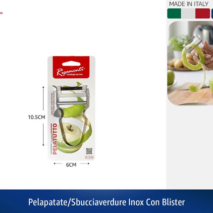 Pelapatate/Sbucciaverdure Inox Con Blister Rigamonti