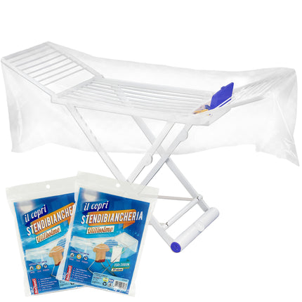 Ramacciotti Plast Stendibiancheria Nanni 20 Metri con Portamollette e Ruote – Struttura Pieghevole Salvaspazio, Solida e Resistente, Dimensioni 115x175x55 cm Stendibiancheria + 2 copristendino Ramacciotti Plast