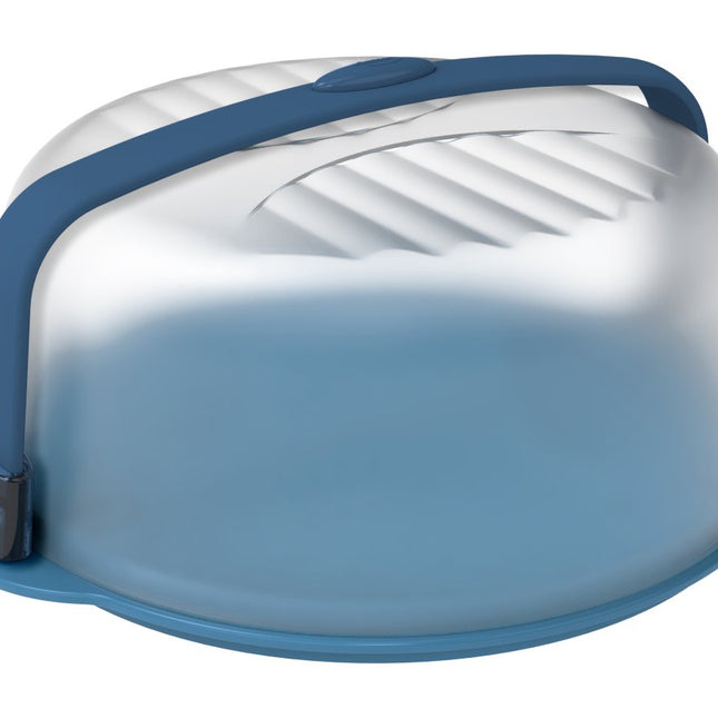 ECOPLAST Portatorta Trendy con Manico – Portadolci con Coperchio Lavabile in Lavastoviglie, Ø circa 32 cm, Colori Ottanio o Mattone, Made in Italy Ottanio Ecoplast