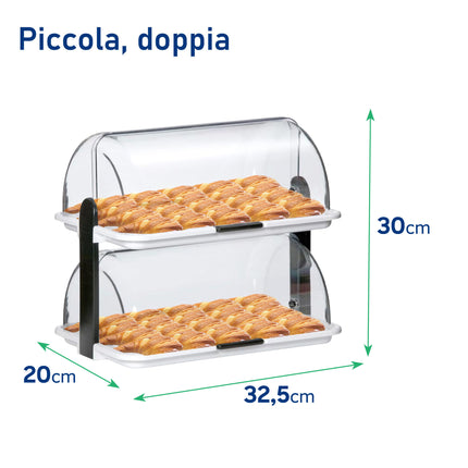 Biesse Vetrinetta Dolci Da Banco: Espositore Bancone Bar Multilivello Alimenti Doppia Piccola Biesse