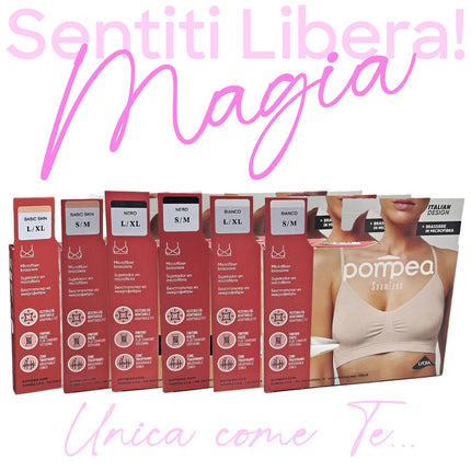 Pompea Reggiseno Seamless Senza Ferretto Comodo Microfibra