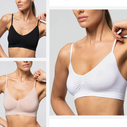 Pompea Reggiseno Seamless Senza Ferretto Comodo Microfibra