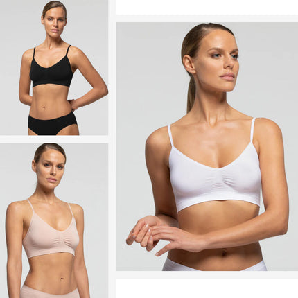 Pompea Reggiseno Seamless Senza Ferretto Comodo Microfibra