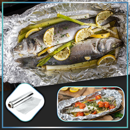 Rotolo Alluminio Resistente Aderente Anti-Strappo Per Frigo E Forno Varie Misure