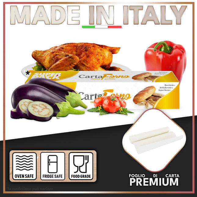 Rotolo Carta Forno Antiaderente Resistente Varie Misure Domestico Professionale