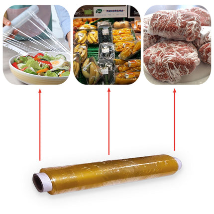 Rotolo Pellicola Alimenti Trasparente Pvc Resistente Aderente Varie Misure