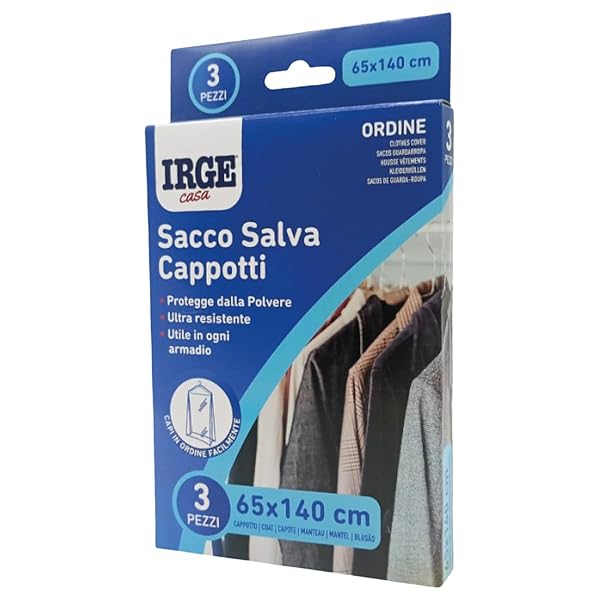 SACCO SALVA CAPPOTTI CM.65X140 SET 3 PZ. Irge
