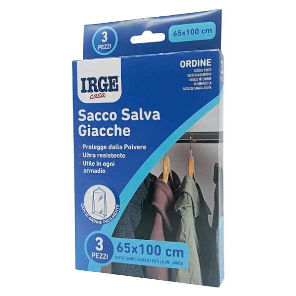 SACCO SALVA GIACCHE CM.65X100 SET 3 PZ. Irge