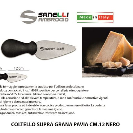 Coltello Supra Grana Pavia Cm.12 Nero