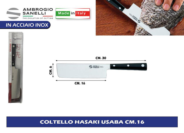 Coltello Hasaki Usaba E Yanagi Sashimi Professionali per Taglio di Precisione 16 cm Ambrogio Sanelli