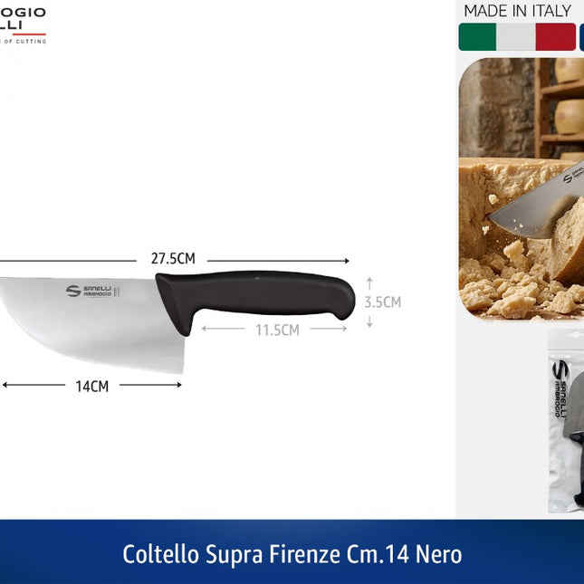 COLTELLO SUPRA FIRENZE CM.14 NERO Ambrogio Sanelli