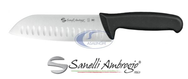 COLTELLO SUPRA SANTOKU LAMA ALVEOLATA CM.18 Ambrogio Sanelli