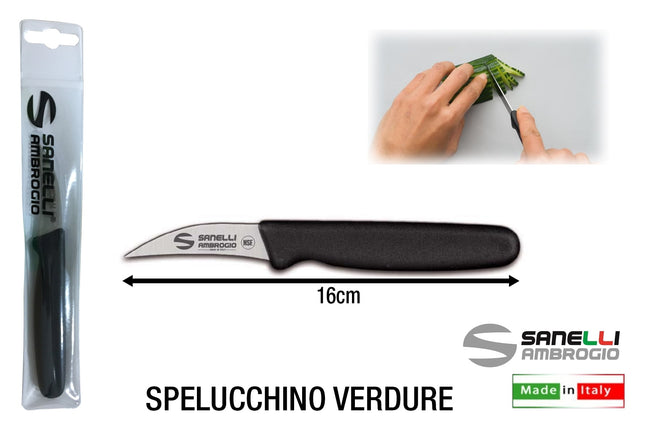 COLTELLO SUPRA SPELUCCHINO VERDURE CURVO CM.6 Ambrogio Sanelli