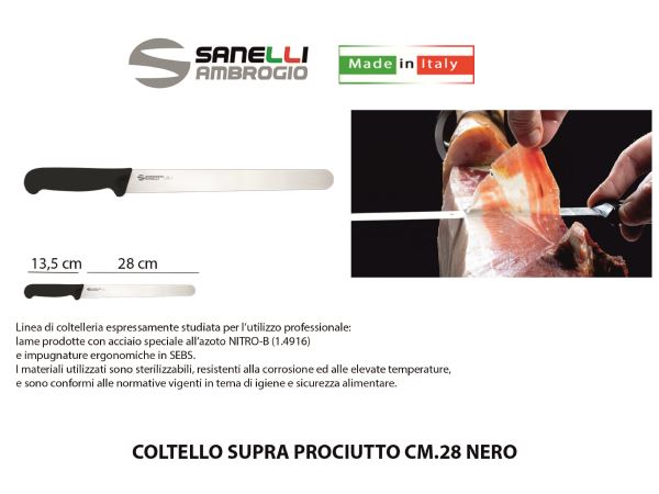 Coltello Supra Prosciutto Cm.28 Nero