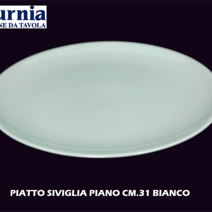 Piatto Siviglia Piano Cm.31 Bianco-8003342023029