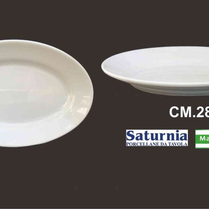 Vassoio Ovale Tivoli Cm.28 Porcellana Bianco-8003342090014